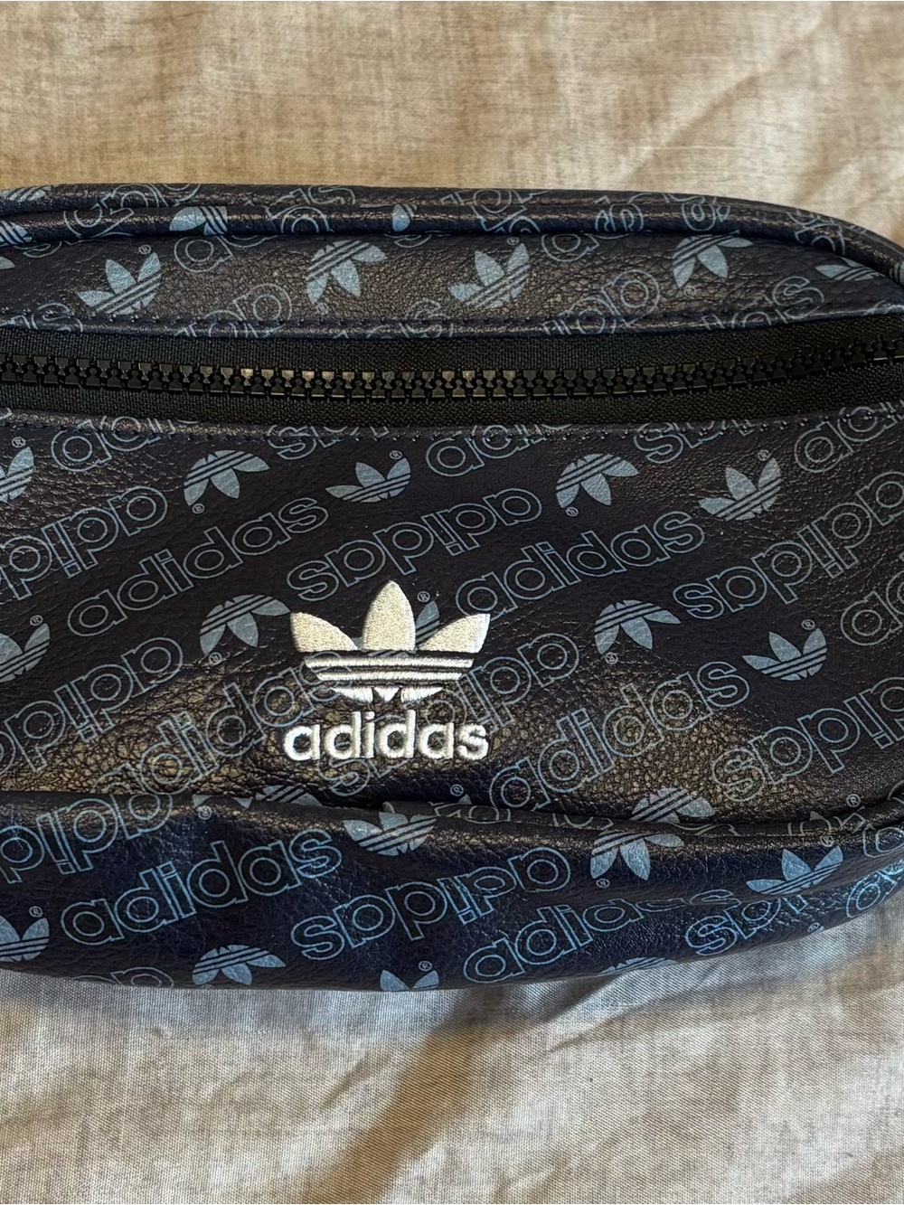 adidas monogram Blue on Navy Trefoil Waist Pack/shoulder Bag